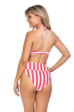 Load image into Gallery viewer, Stripped bandeau bikini set
