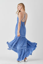 Load image into Gallery viewer, SHIRRED RUFFLE FOLDED DETAIL MAXI DRESS
