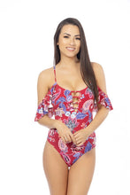 Indlæs billede til gallerivisning RED PAISLEY ONE PIECE SWIMSUIT
